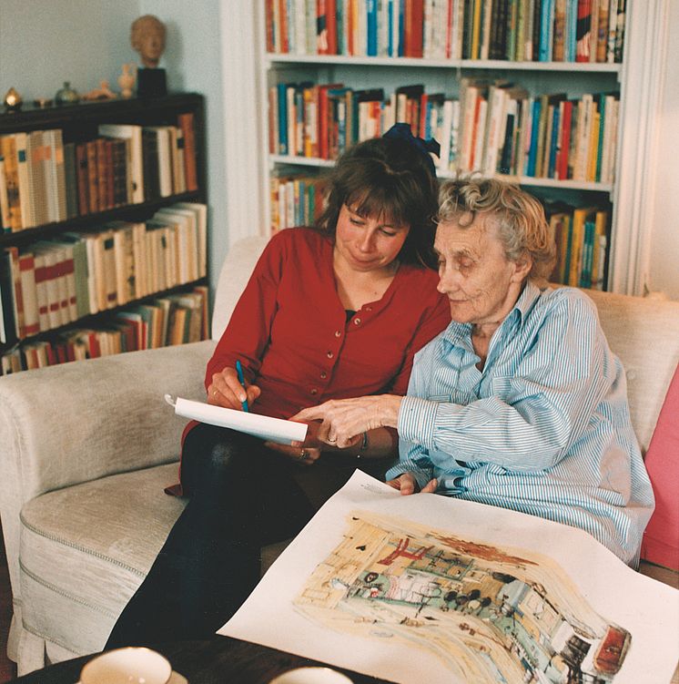 Astrid Lindgren och Marit Törnqvist