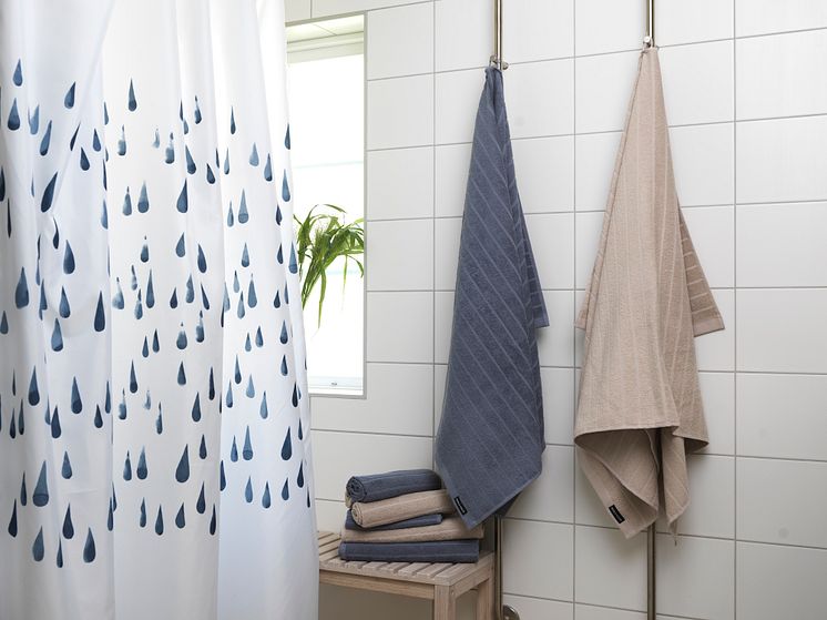 Shower curtain Flow, Terry towel Novalie Stripe