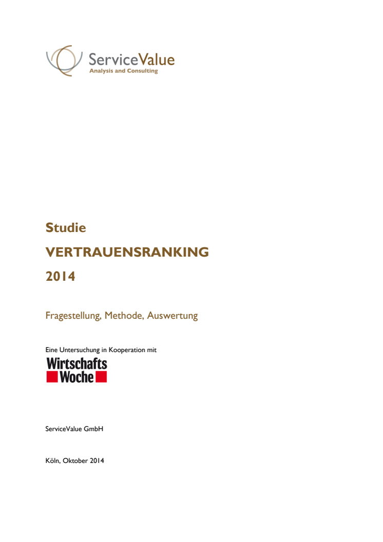 Vertrauensranking 2014 Studie 