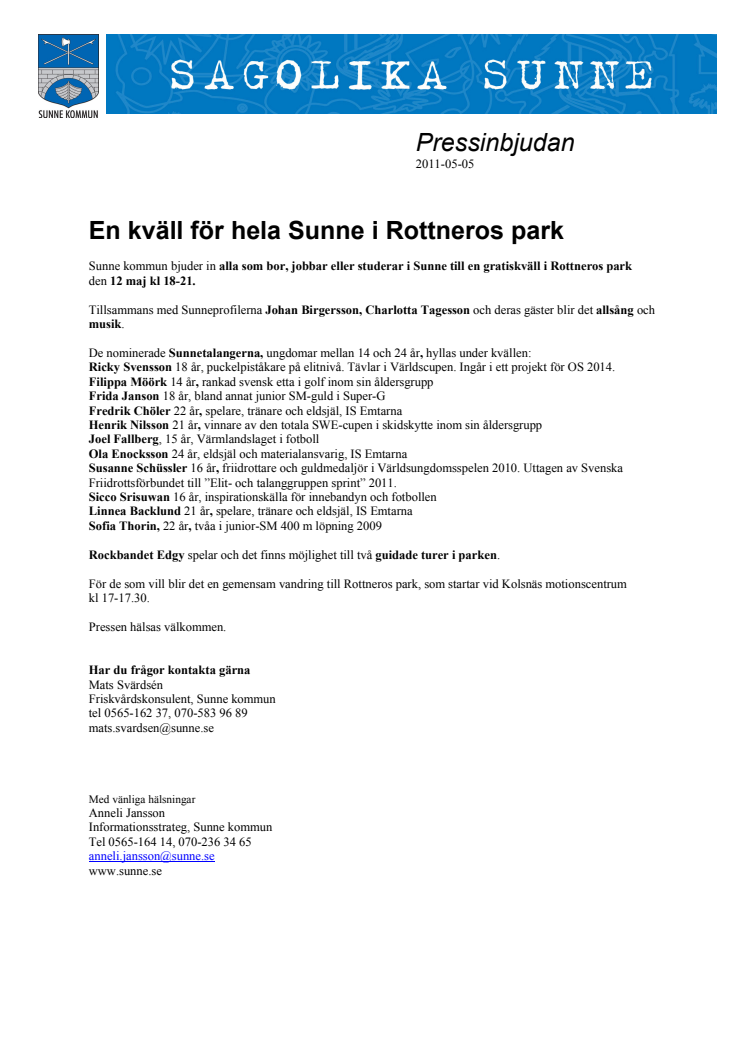 En kväll för hela Sunne i Rottneros park