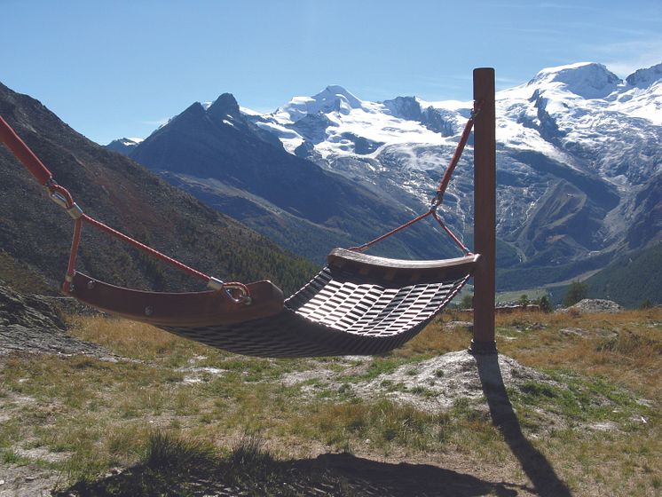 Wellness- und Genussweg auf der Alp Kreuzboden in Saas Fee (Wallis)