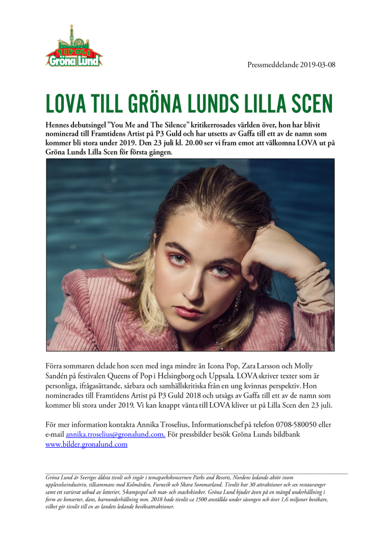 LOVA till Gröna Lunds Lilla Scen