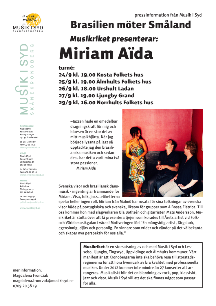 Miriam Aïda: Brasilien möter Småland
