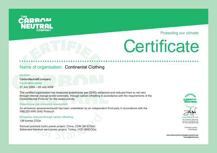 Earth Positive - Carbon Neutral certificate