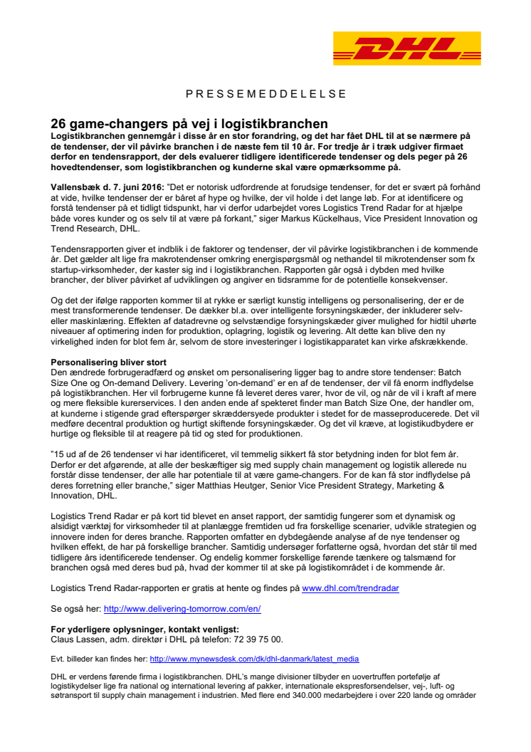 26 game-changers på vej i logistikbranchen
