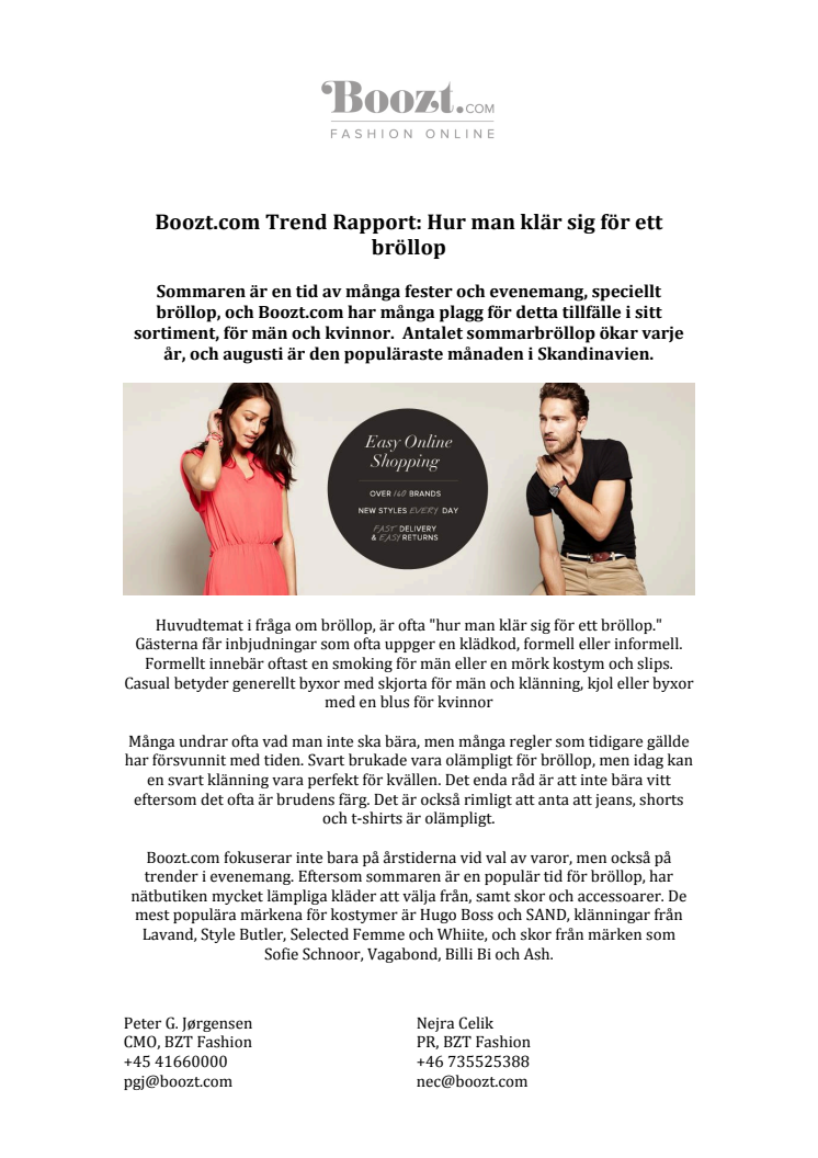 Boozt.com Trend Rapport: Hur man klär sig för ett bröllop
