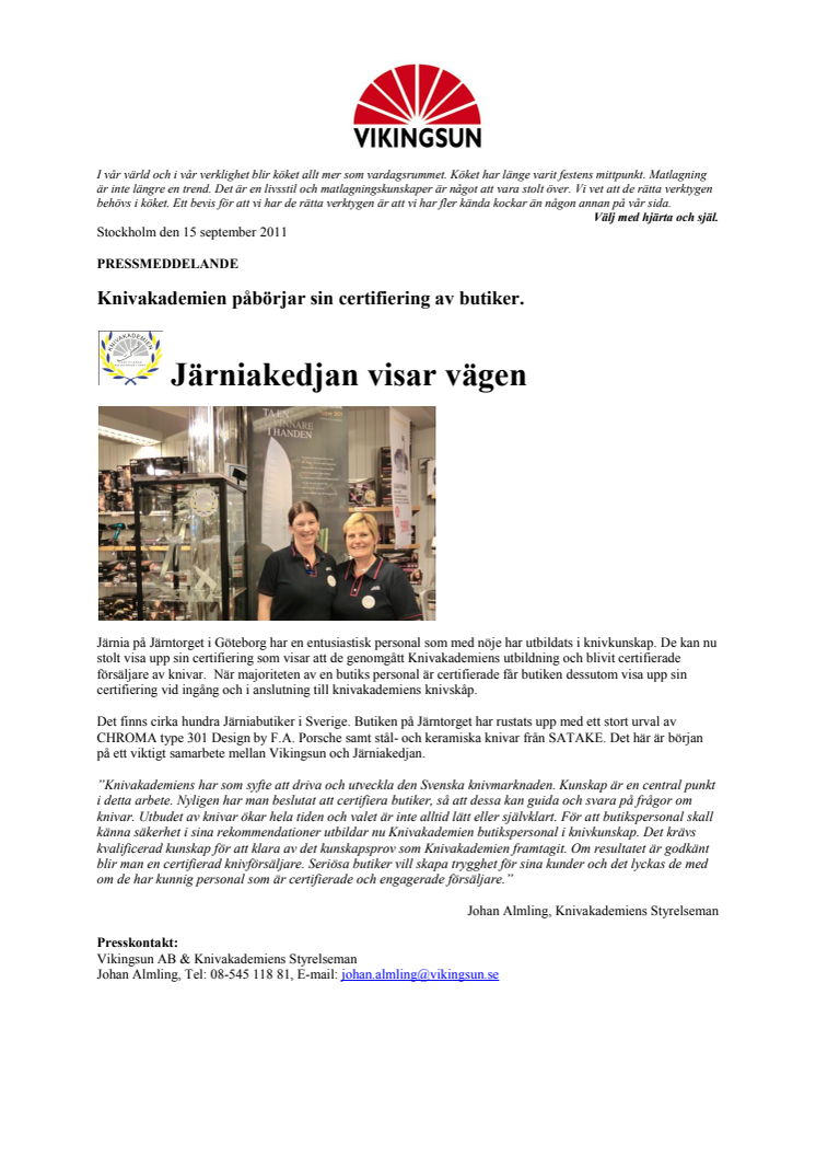 Sveriges första certifierade knivförsäljare