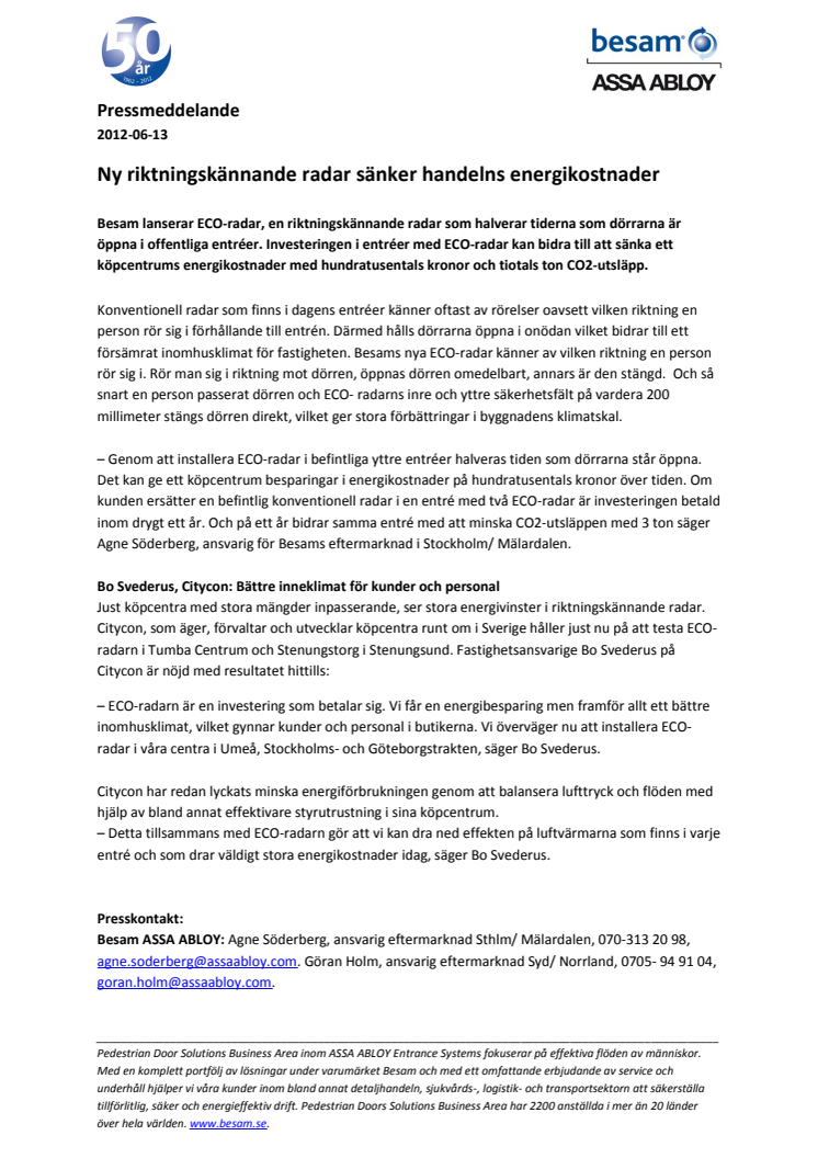 Ny riktningskännande radar sänker handelns energikostnader