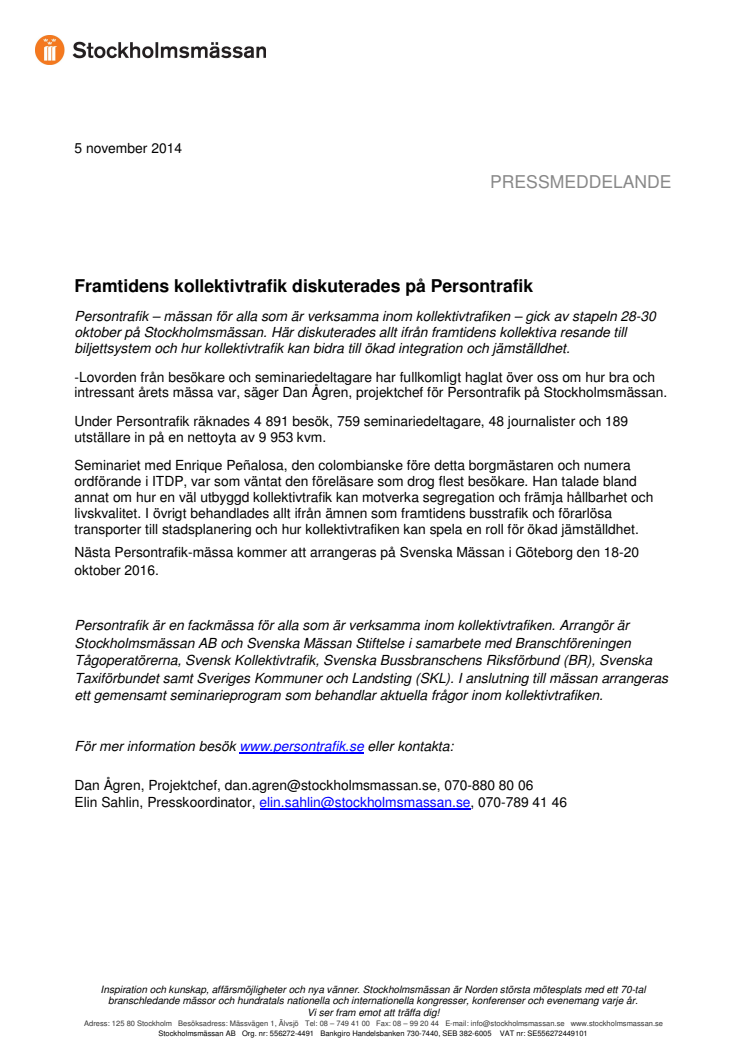 Framtidens kollektivtrafik diskuterades på Persontrafik