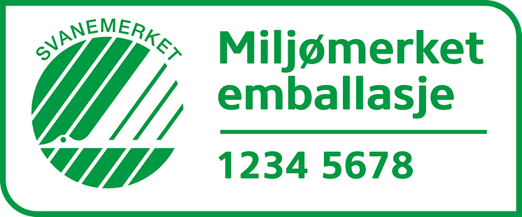 Eksempel på logo for svanemerket drikkevareemballasje