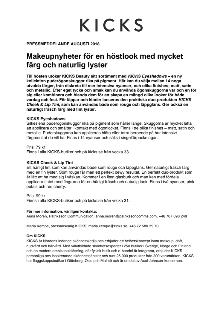 Makeupnyheter för en höstlook med mycket färg och naturlig lyster 