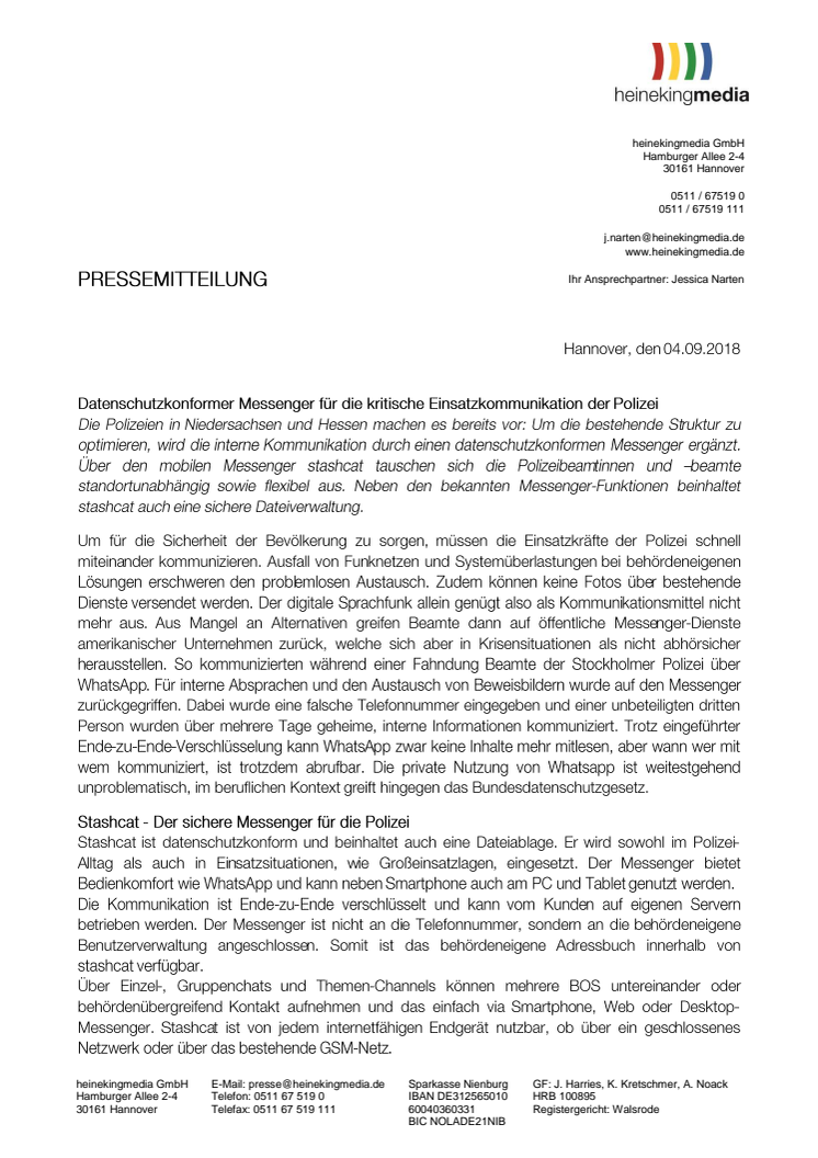 Datenschutzkonformer Messenger für die kritische Einsatzkommunikation der Polizei