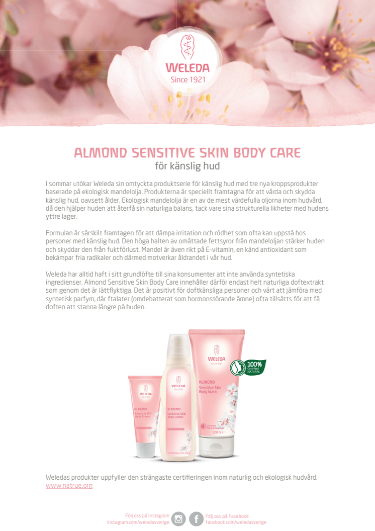 Nyhet! Almond Sensitive Skin Body Care