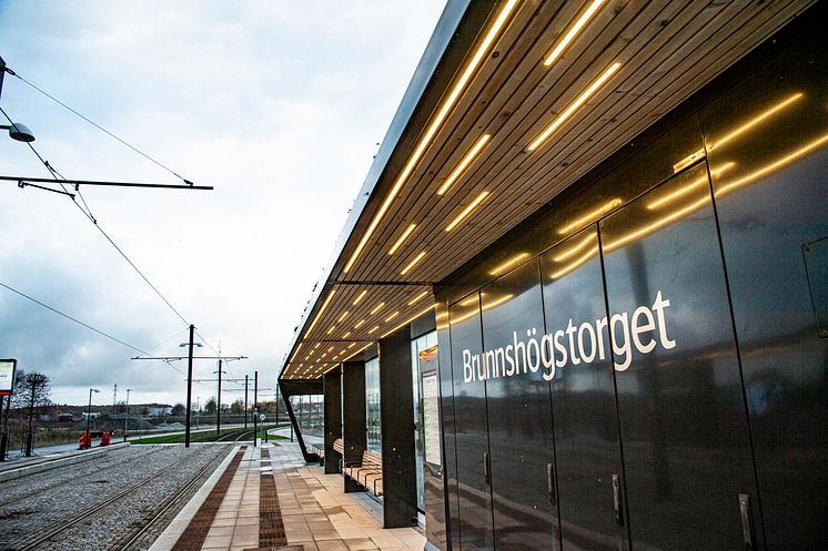 Väderskyddet vid Brunnshögstorget. 