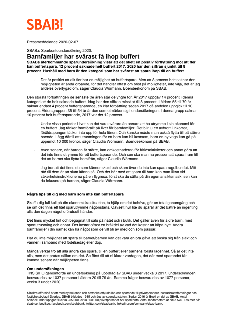 Barnfamiljer har svårast få ihop buffert
