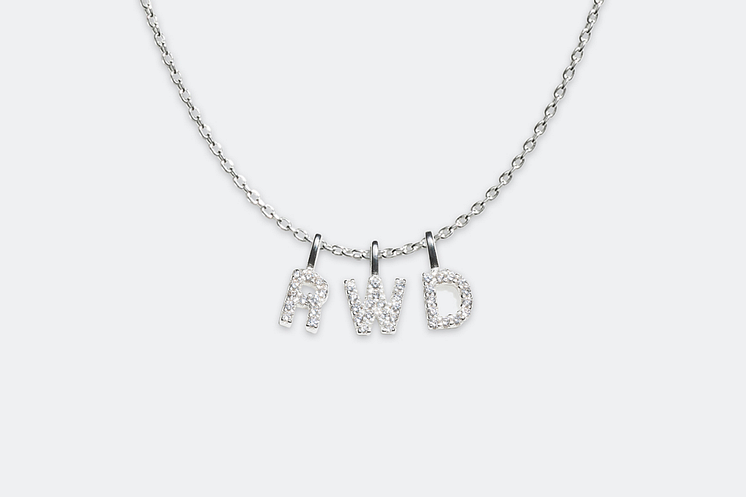 Sterling silver necklace with letter charms