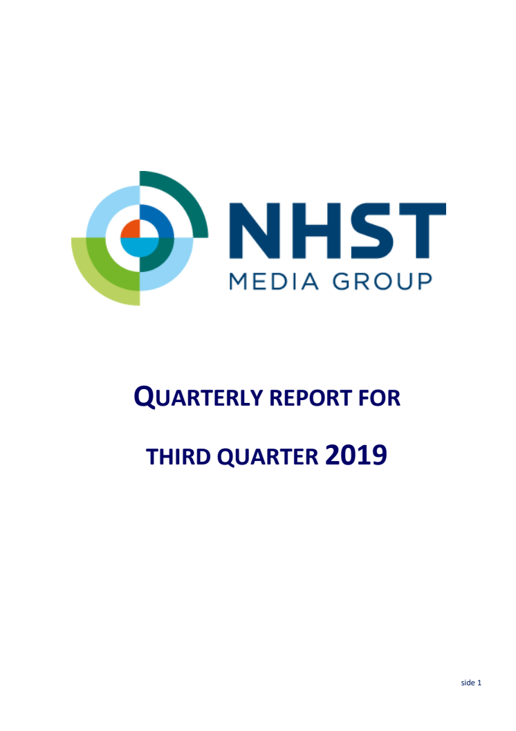 NHST Media Group - Quarterly Report 3rd quarter