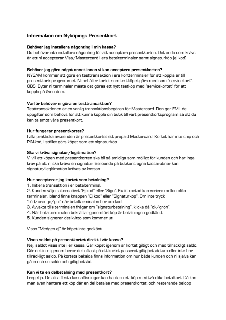 Nyköpings Presentkort INFO