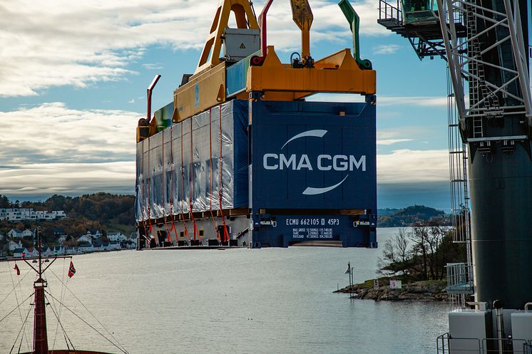 First container delivery port of Arendal 23.10.23