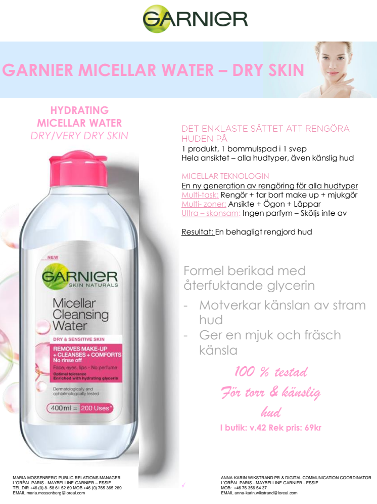 Micellar Cleansing Water - dry skin