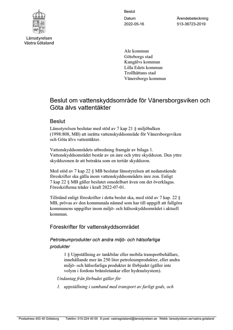 Beslut om vattenskyddsområde för Vänersborgsviken och Göta älvs vattentäkter.pdf