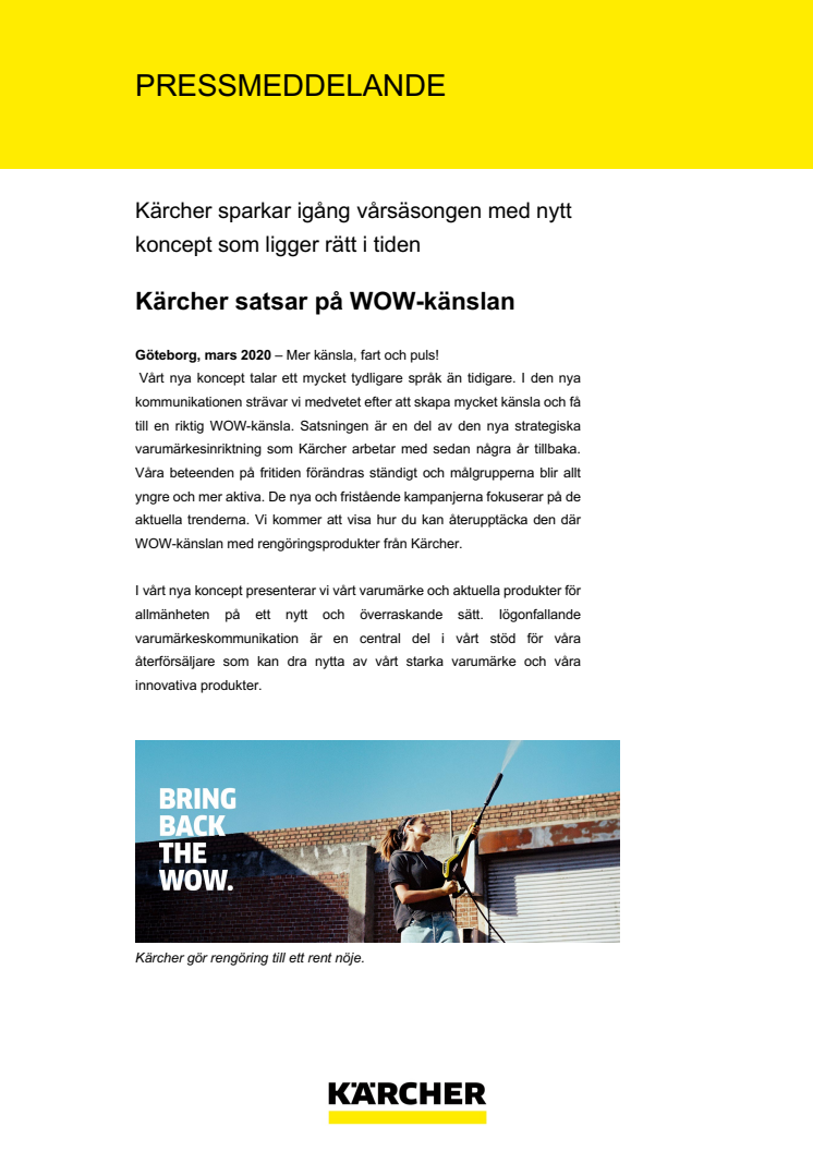  Kärcher satsar på WOW-känslan!