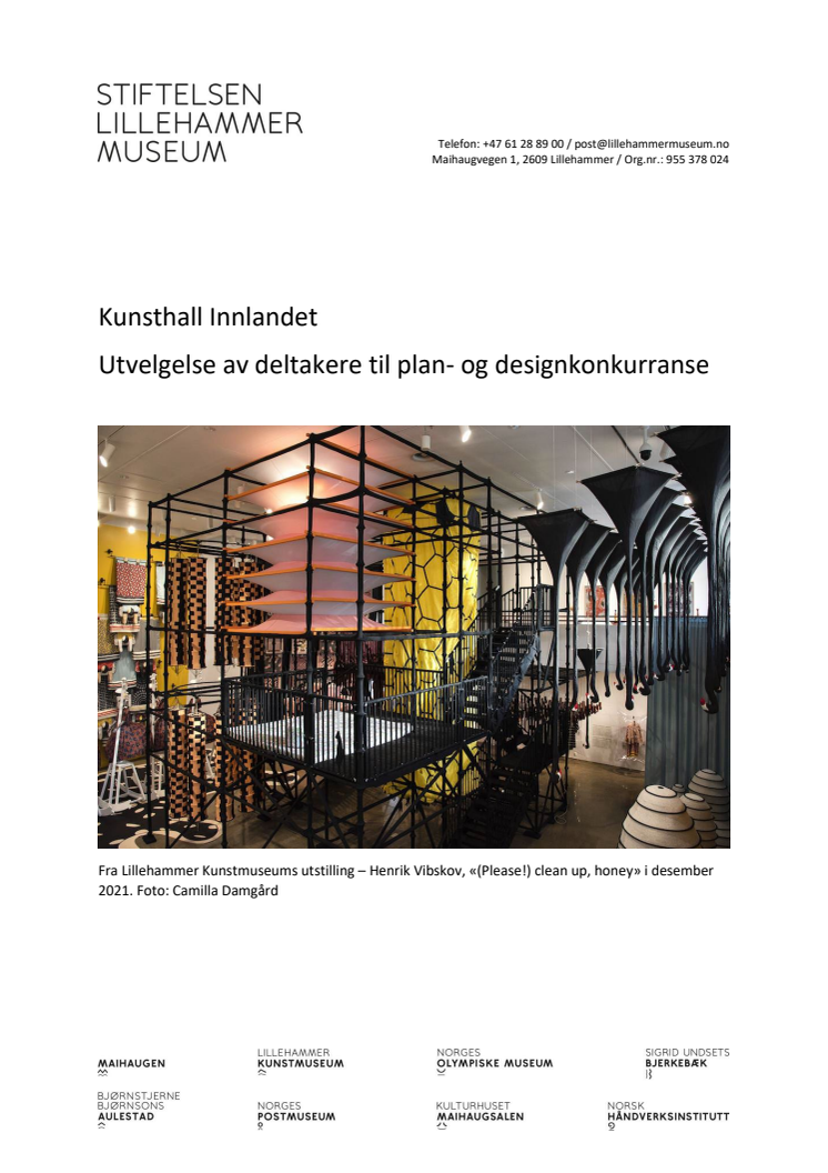 Rapport for utvelgelse av arkitektkontorer til Kunsthall Innlandet