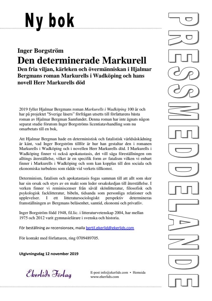 Den determinerade Markurell av Inger Borgström