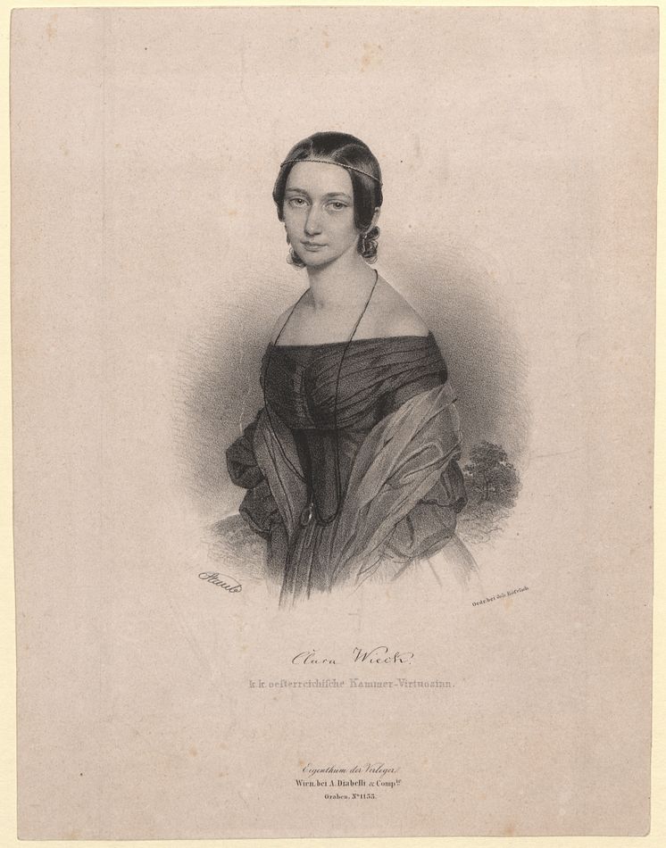 Clara Wieck- Lithografie von 1838