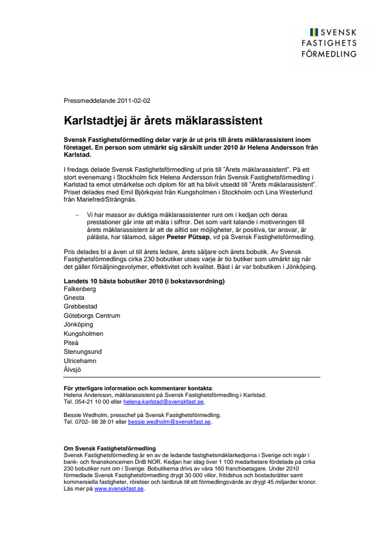 Karlstadtjej är årets mäklarassistent