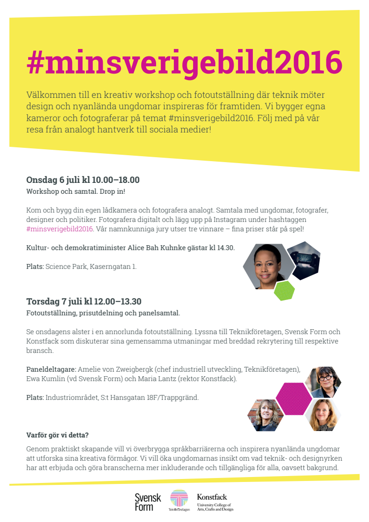 INBJUDAN: #minsverigebild2016 i Almedalen 6-7 juli 2016