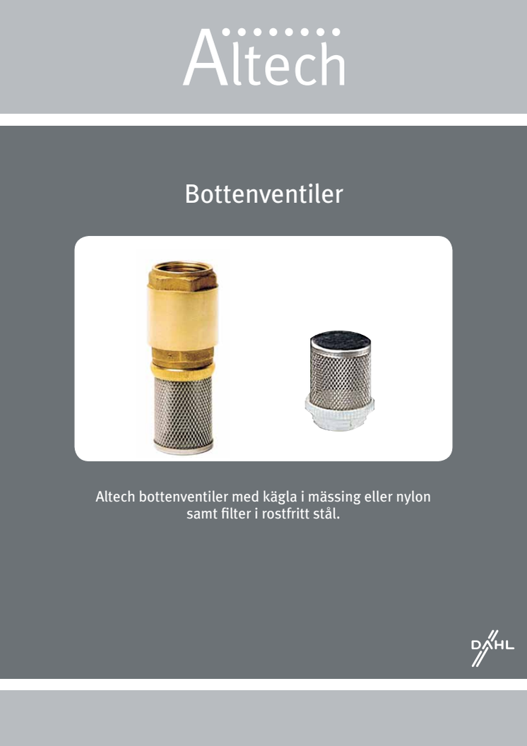 Altech sil bottenventil - Produktblad