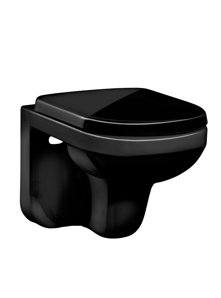 Gustavsberg Artic Black Edition - frilagd bild på vägghängd toastol i svart