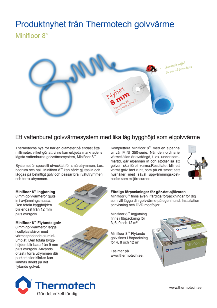 Produktnyhet från Thermotech golvvärme