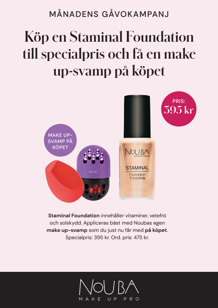 Köp en Staminal Foundation till specialpris och få en make up-svamp på köpet