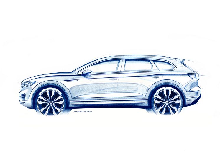 Designskitse af Touareg generation 3