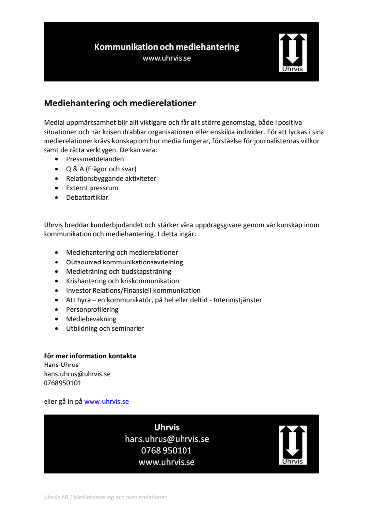 Mediehantering och medierelationer