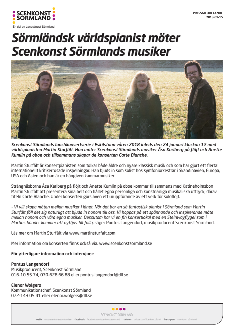 Sörmländsk världspianist möter Scenkonst Sörmlands musiker