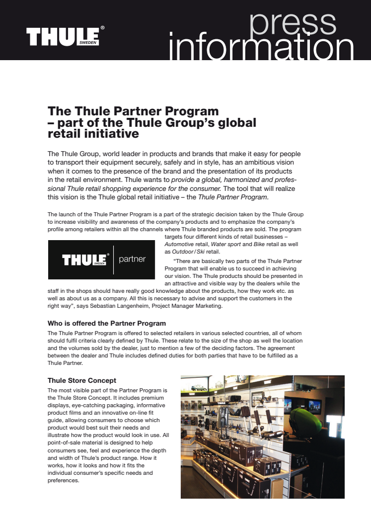Information om Thules Partnerprogram