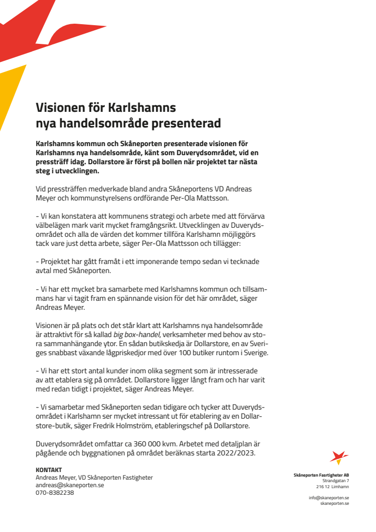 ​Visionen för Karlshamns nya handelsområde presenterad