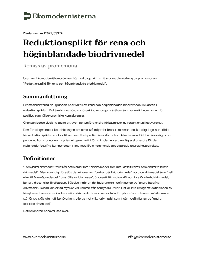 Remissvar på Reduktionsplikt för rena och höginblandade biodrivmedel.pdf