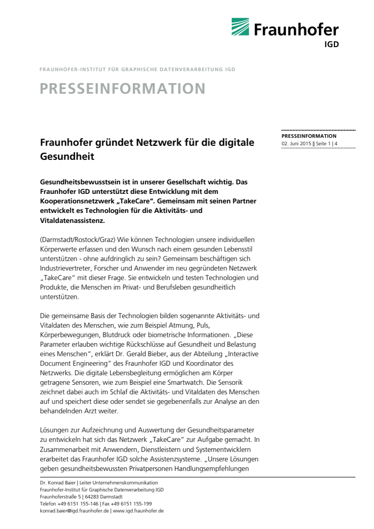 Fraunhofer gründet Netzwerk für die digitale Gesundheit