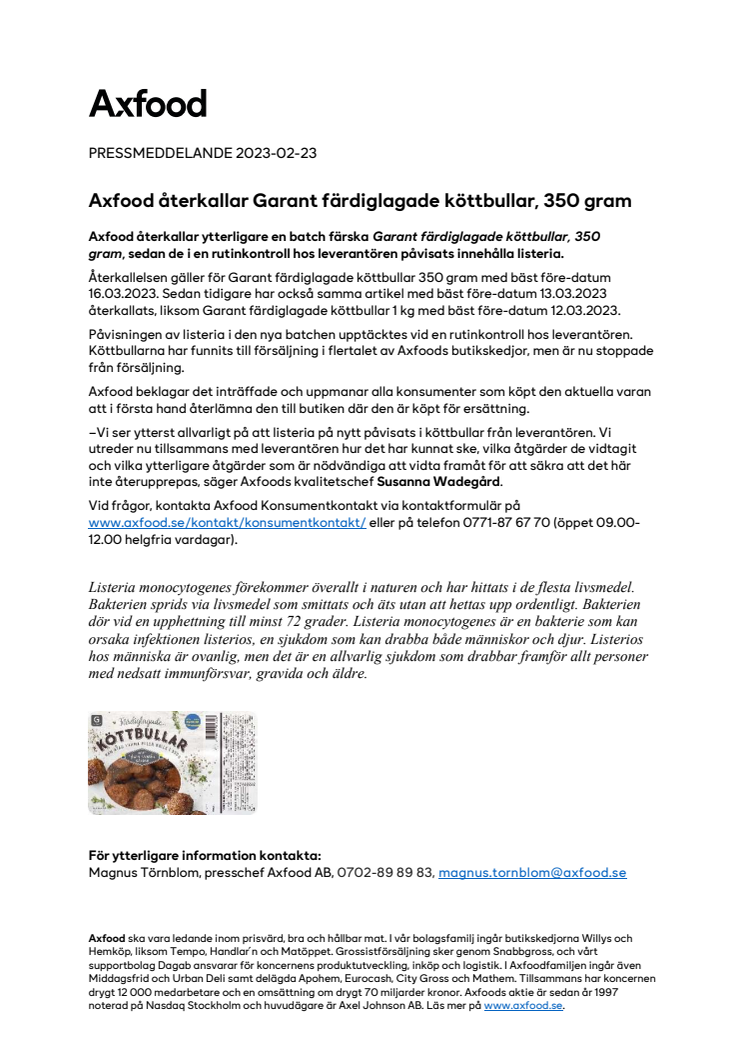 PM_230223_Axfood återkallar Garant färdiglagade köttbullar, 350 gram.pdf