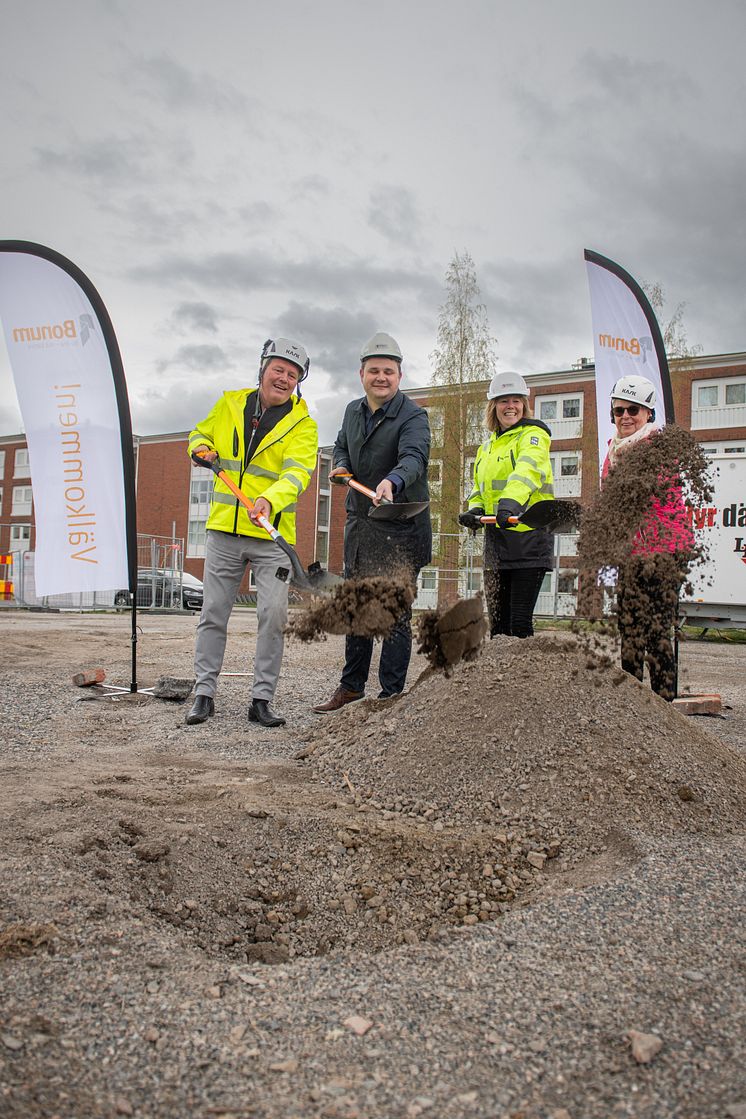 Första spadtaget för Riksbyggens Bonum Brf Grönbodal i Sundsvall