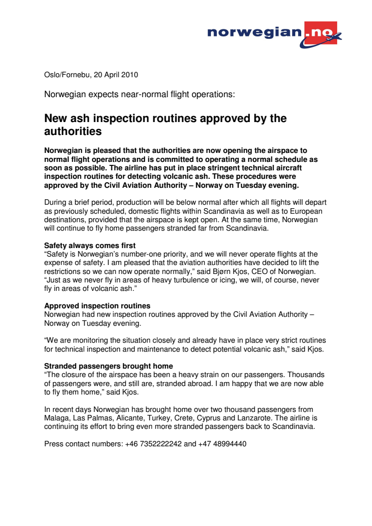 New ash inspection routines approved by the authorities