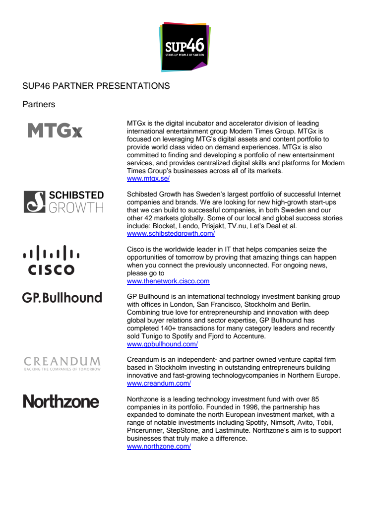The SUP46 Partners