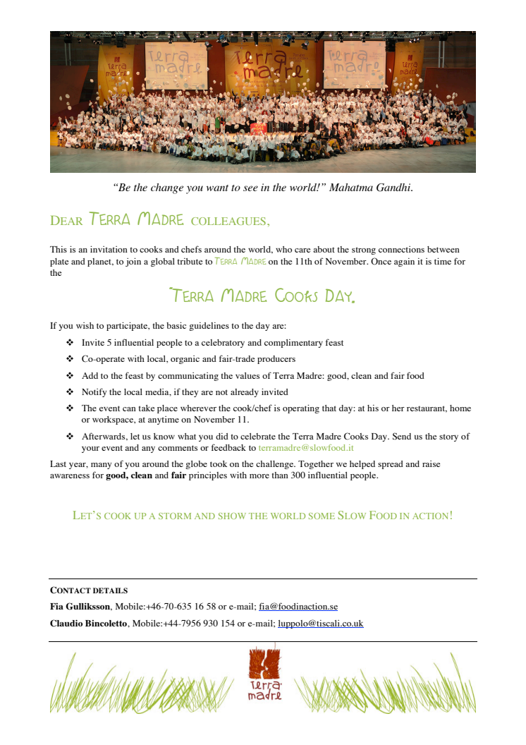 TERRA MADRE COOKS DAY