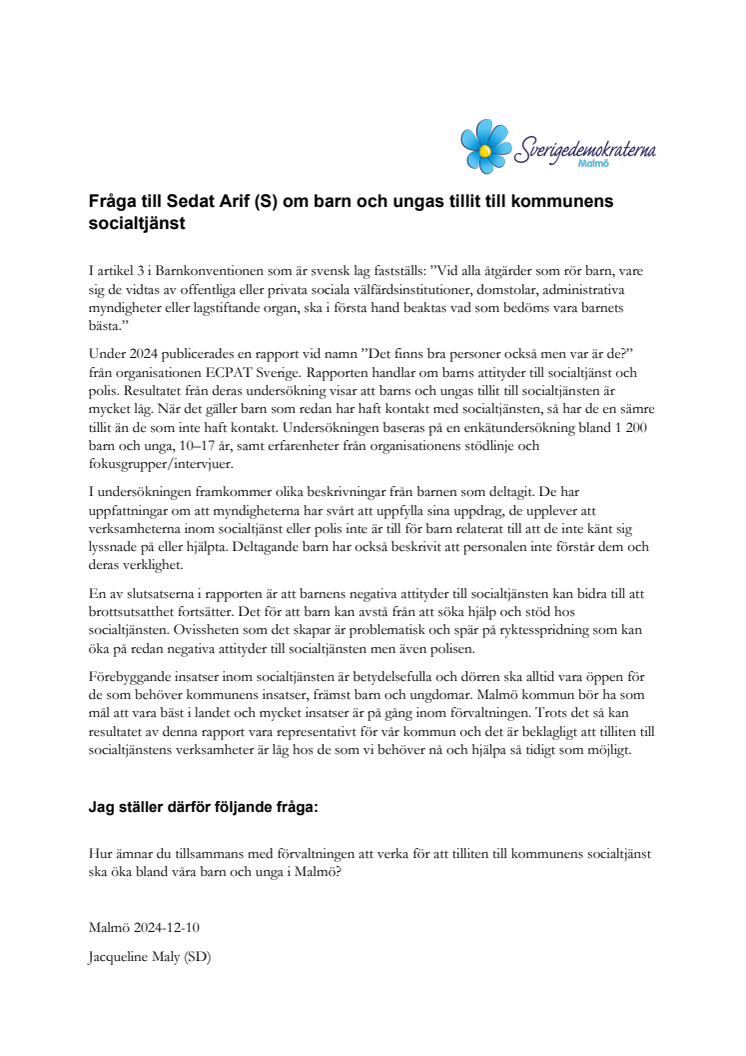 241217 Fråga till Sedat Arif om Barn och ungas tillit till kommunens socialtjänst.pdf