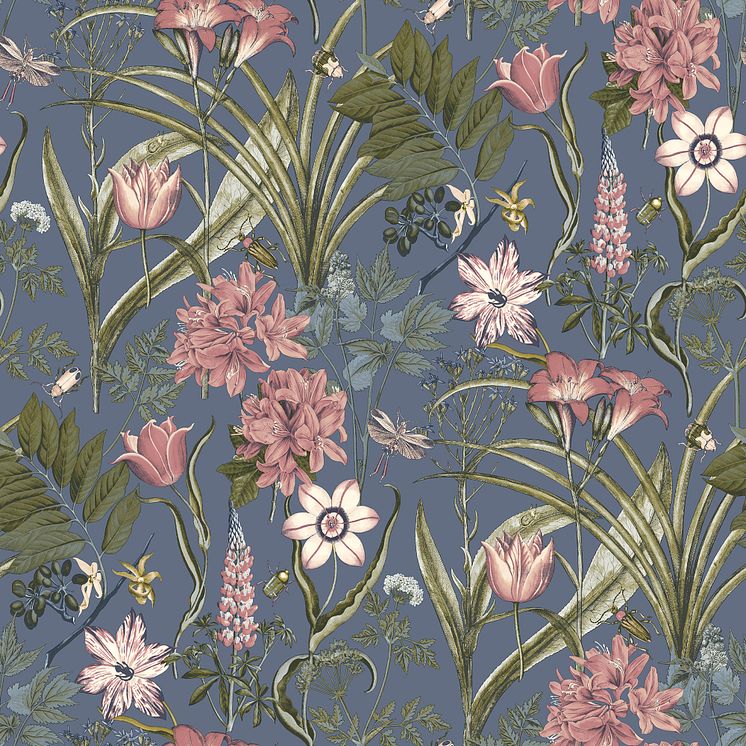 Wallpaper Boutique 10x0,53 m Cornet Flower Blue Nonwoven