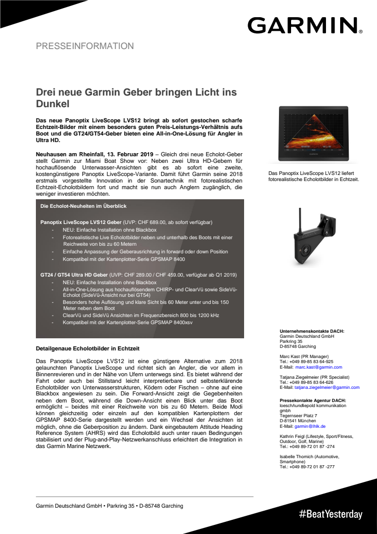 Drei neue Garmin Geber bringen Licht ins Dunkel